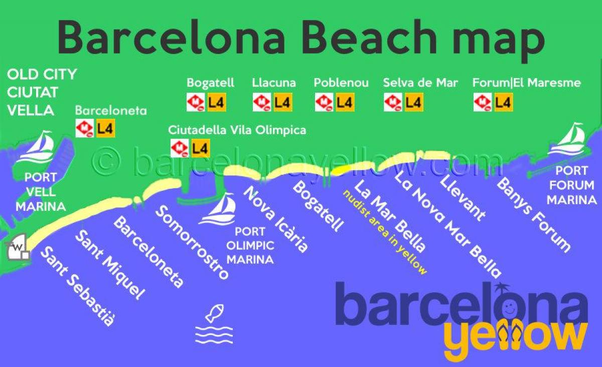 barcelona strand karta Barcelona beach resorts karta   Karta över barcelona beach resort 