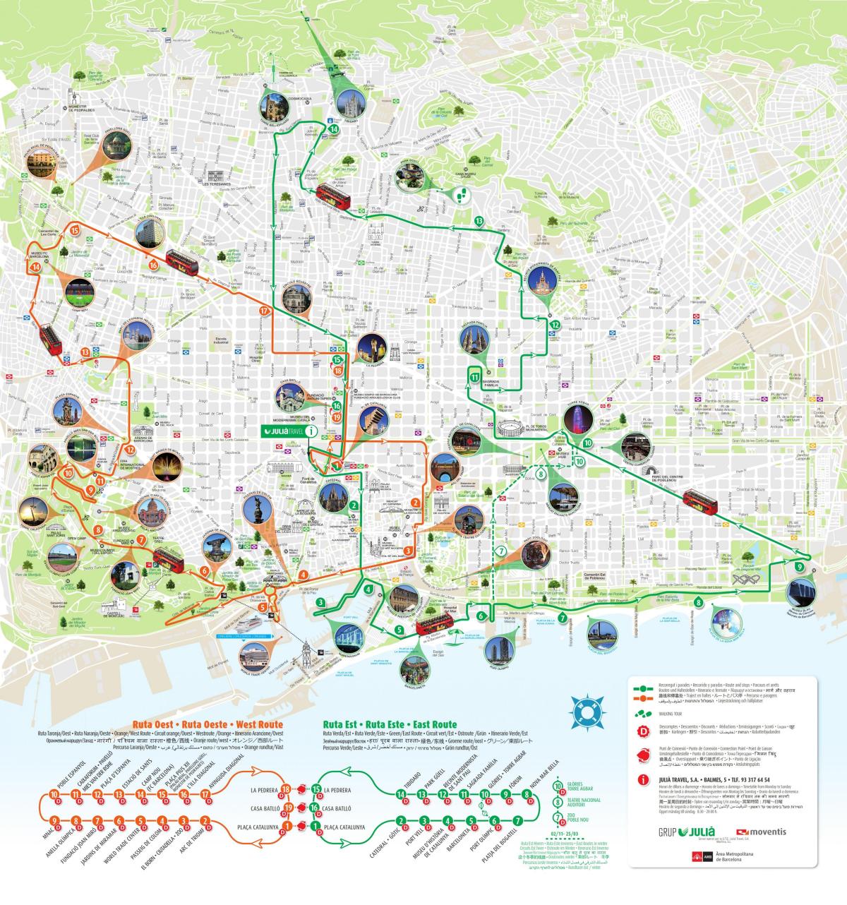 barcelona sevärdheter karta Barcelona turist karta   Karta över barcelona sevärdheter 