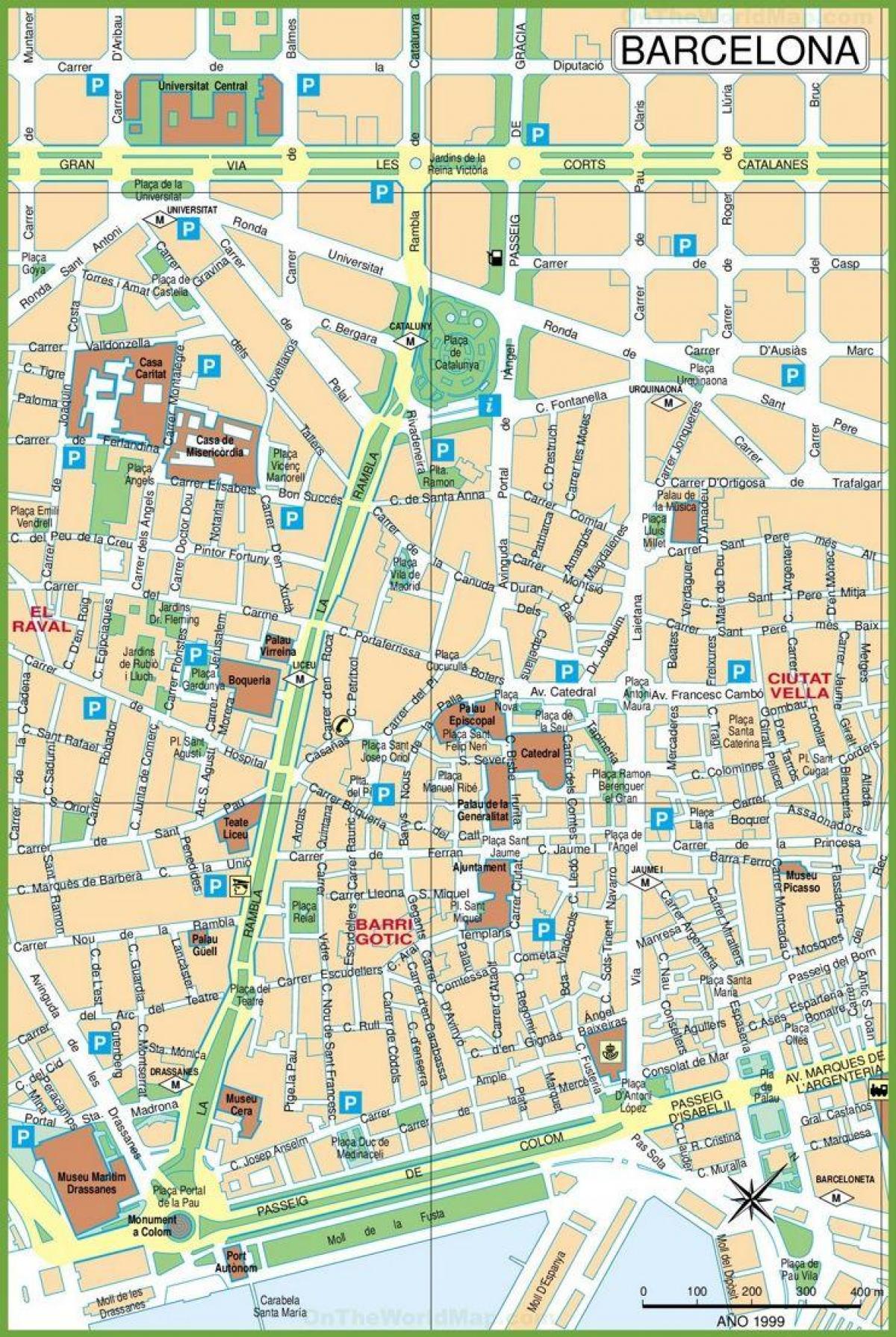 la rambla karta Street karta över barcelona las ramblas   Rambla barcelona karta 