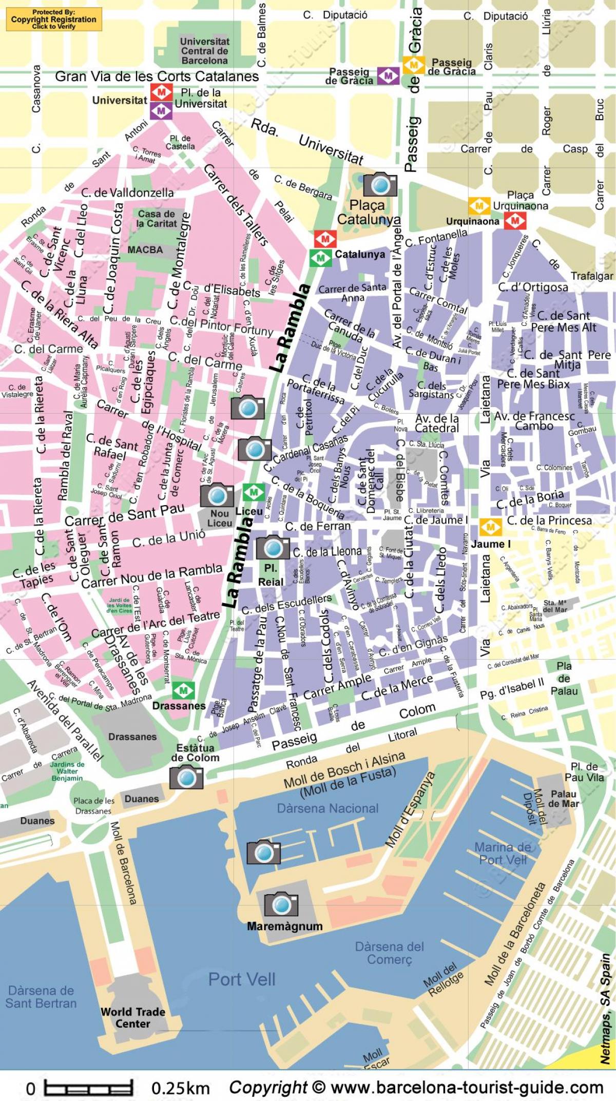karta över barcelona Street Karta Over Barcelona Spanien Barcelona Main Street Map Katalonien Spanien karta över barcelona